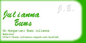 julianna bums business card